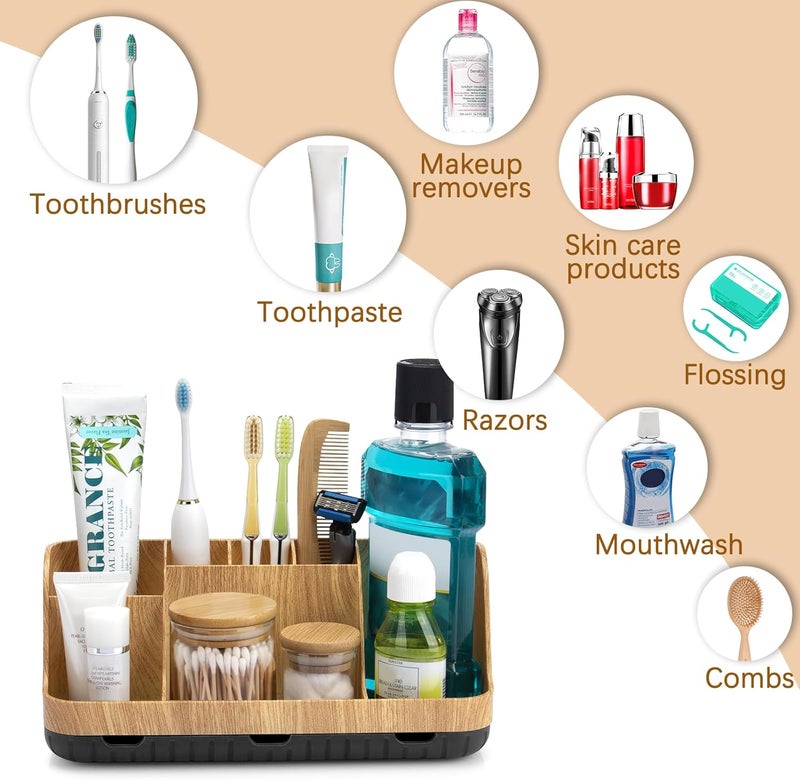 GFWARE Bathroom Organizers and Storage - Detachable 7 Slots Kids Electric Toothbrush and Toothpaste Holde Drainage for Bathroom Accessories Organization Counter Vanity Storage - Image 5